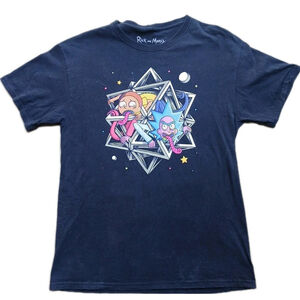 Rick and Morty Mens Shirt Black Hot Topic Fan Art M